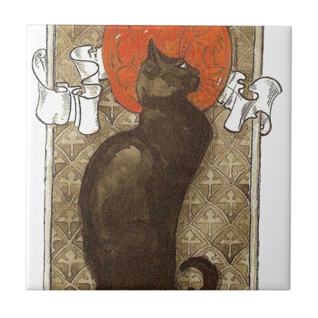 Steinlein's Cat - Art Nouveau Ceramic Tile (Front)