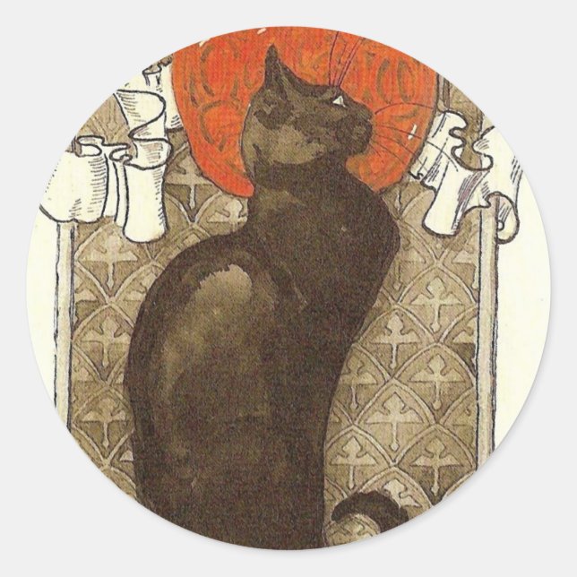 Steinlein's Cat - Art Nouveau Classic Round Sticker (Front)