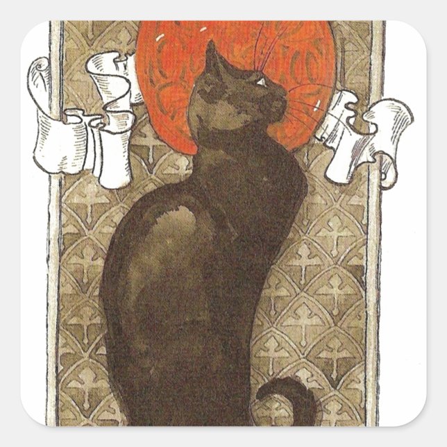 Steinlein's Cat - Art Nouveau Square Sticker (Front)