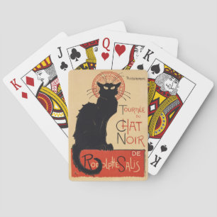 Steinlen Art Nouveau Chic Black Cat Vintage Print Playing Cards