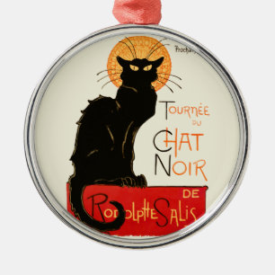 Steinlen Black Cat Classic Artwork Metal Tree Decoration