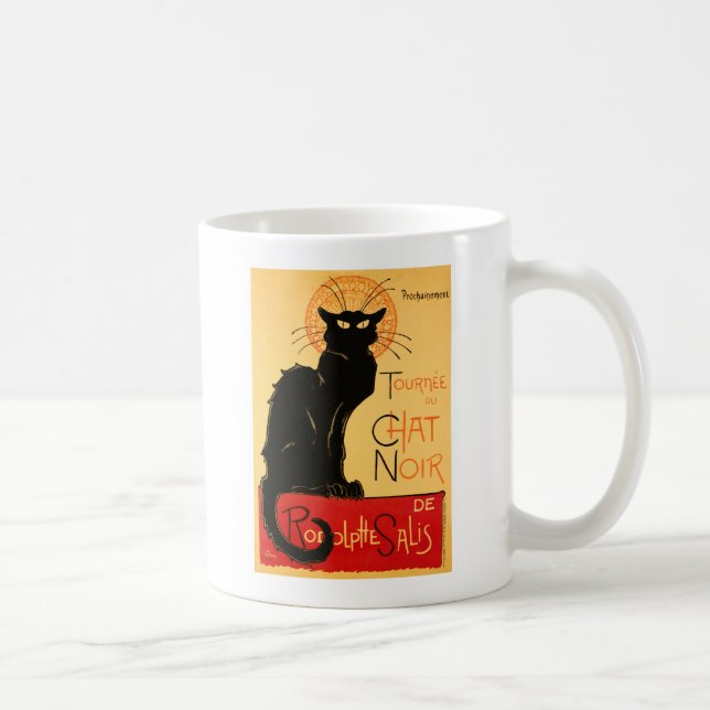 Steinlen Black Cat Classic French Artwork  Coffee Mug (Right)