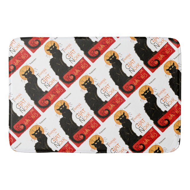 Steinlen Black Cat Classic French Chat Noir Poster Bath Mat (Front)