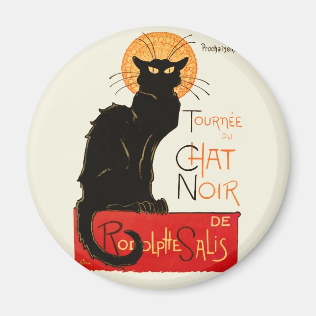 Steinlen Black Cat Classic French Chat Noir Poster Magnet (Front)