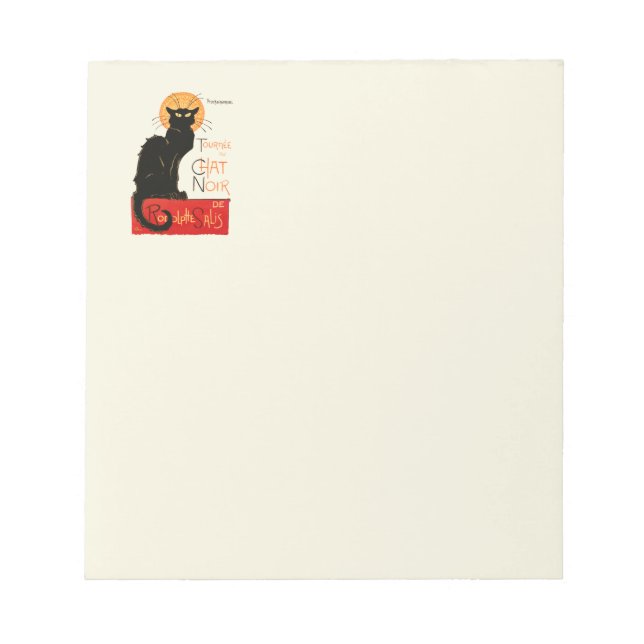 Steinlen Black Cat Classic French Chat Noir Poster Notepad (Front)