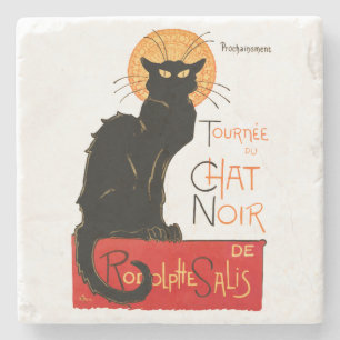 Steinlen Black Cat Classic French Chat Noir Poster Stone Coaster