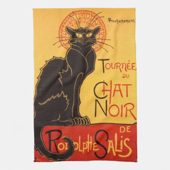 Steinlen: Chat Noir Tea Towel (Vertical)