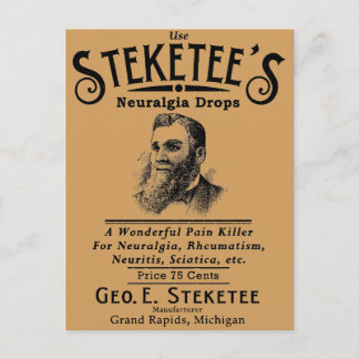 Steketee's Neuralgia Drops Grand Rapids, MI Postcard