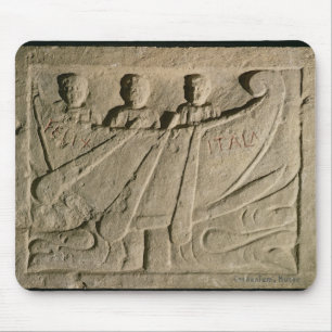 Stela depicting a rowing boat 'Felix Itala' Mouse Pad