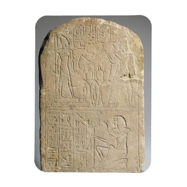 Stela depicting Ramesses II offering incense to hi Magnet (Vertical)