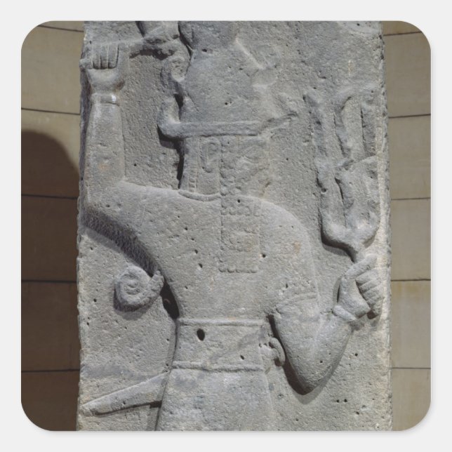 Stela of Teshub, Syrian storm god Square Sticker (Front)
