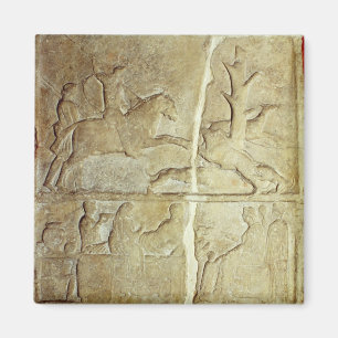 Stela relief depicting a wild boar hunt magnet