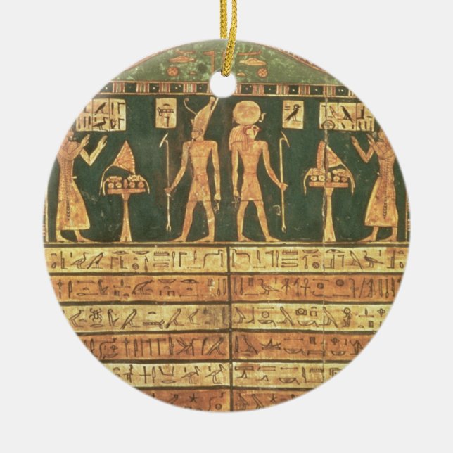 Stele of Horsiese, Late Period (painted wood) Ceramic Tree Decoration (Front)
