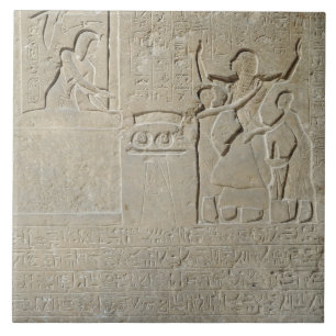 Stele of the necklaces, Hormin receiving the gold Tile