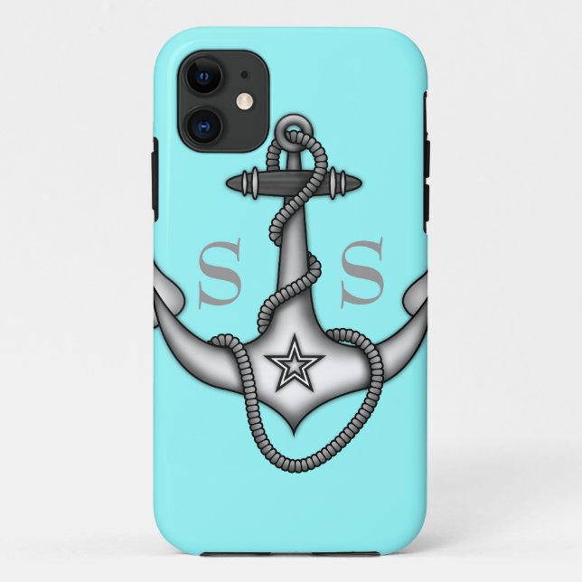 Stella Anchor Down Rope Preppy Bold Personalise Case-Mate iPhone Case (Back)