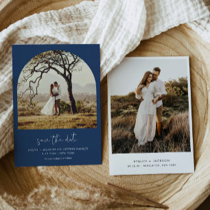 STELLA  Arch Photo Save The Date Navy Invitation