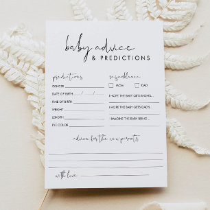 STELLA Baby Shower Advice & Predictions Card