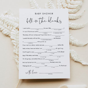 STELLA Baby Shower Libs, Fill in the Blank Game Invitation