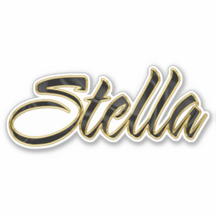 Stella black gold lettering sticker sticker