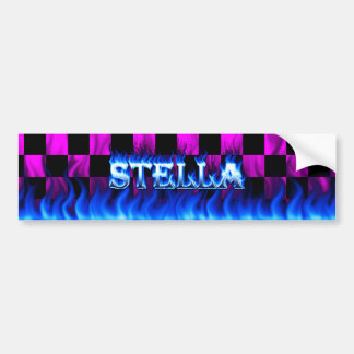 Stella blue fire and flames bumper sticker design.