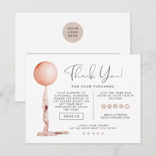 STELLA Blush Pink Party Balloon Business Thank You Invitation