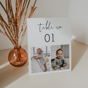 STELLA Childhood Photos Table Number Card 5x7  Pedestal Sign