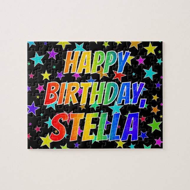 "STELLA" First Name, Fun "HAPPY BIRTHDAY" Jigsaw Puzzle (Horizontal)