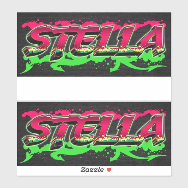 Stella First Name Graffiti Sticker (Sheet)