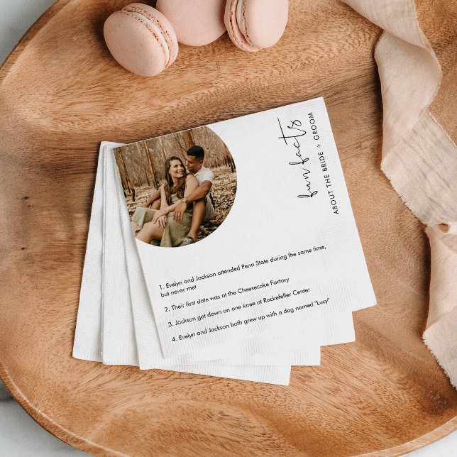 STELLA Fun Facts About the Bride and Groom Card Napkin (Creator Uploaded)