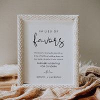 STELLA In Lieu of Favours Wedding Sign