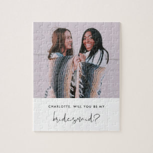 STELLA Minimal Photo Bridesmaid Proposal Jigsaw Puzzle