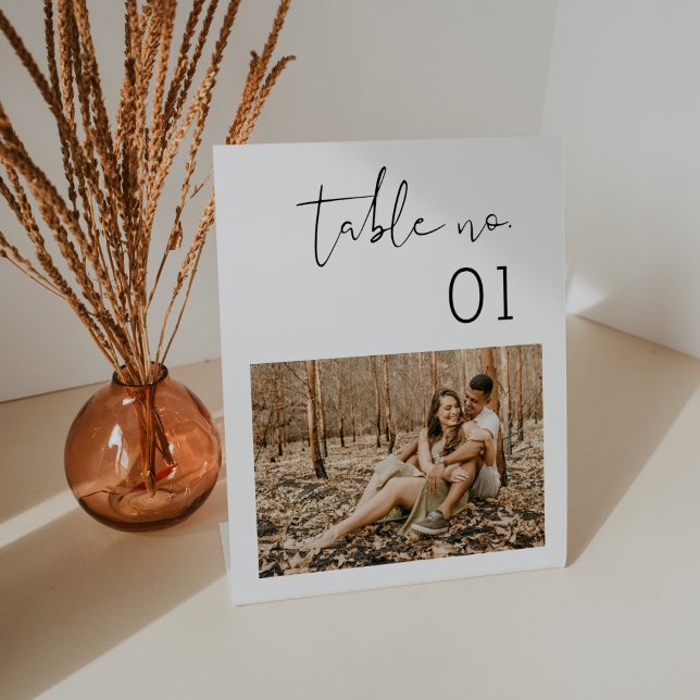 STELLA Minimalist Photo Table Number  Pedestal Sign (Creator Uploaded)