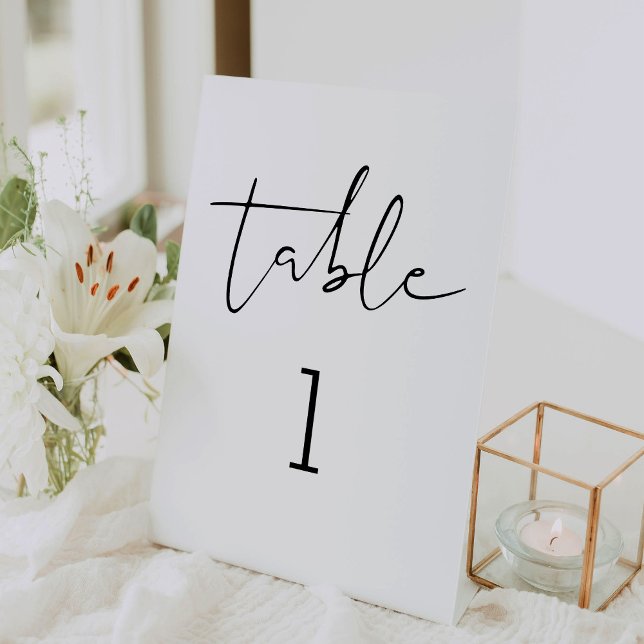 STELLA Minimalist Table Number 4x6 Plastic Pedestal Sign (Creator Uploaded)