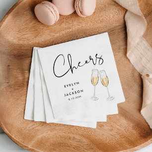 STELLA Minimalist Wedding Cheers Cocktail Napkin