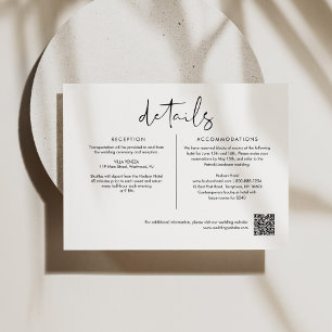STELLA Minimalist Wedding Details 6.5x4.25 Enclosure Card