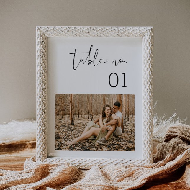 STELLA Minimalist Wedding Photo Table Number Sign (Creator Uploaded)