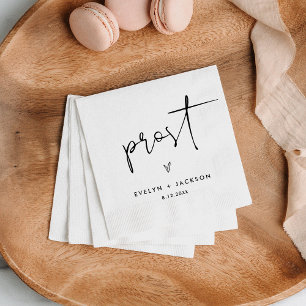 STELLA Minimalist Wedding Prost Cheers Cocktail Napkin