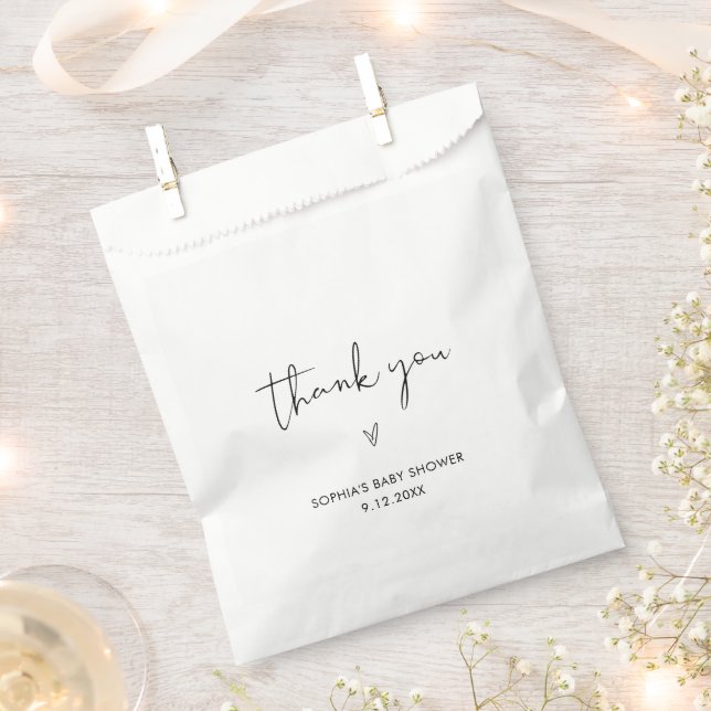 STELLA Modern Minimalist Baby Shower Favour Bag (Clipped)