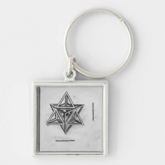 Stella octangula, from 'De Divina Proportione' Key Ring (Front)