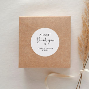 STELLA Sweet Thank You Favour 3" (sheet of 6) Classic Round Sticker