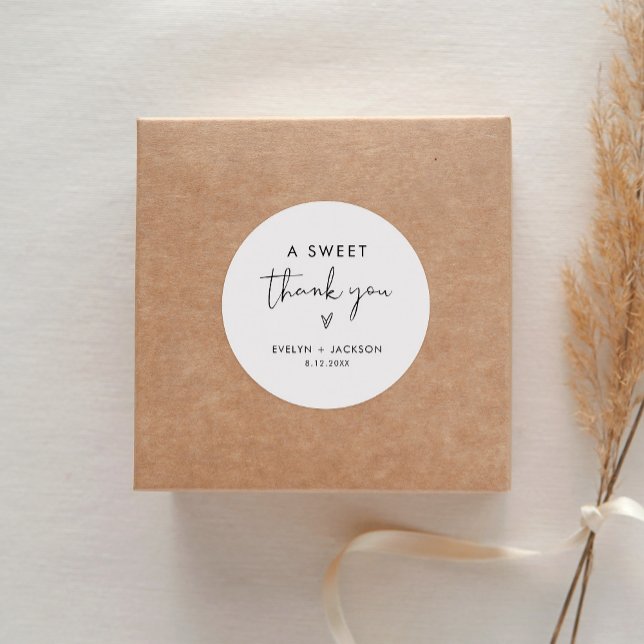 STELLA Sweet Thank You Favour 3" (sheet of 6) Classic Round Sticker (Creator Uploaded)