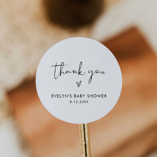 STELLA Sweet Thank You Favour 3" (sheet of 6) Classic Round Sticker