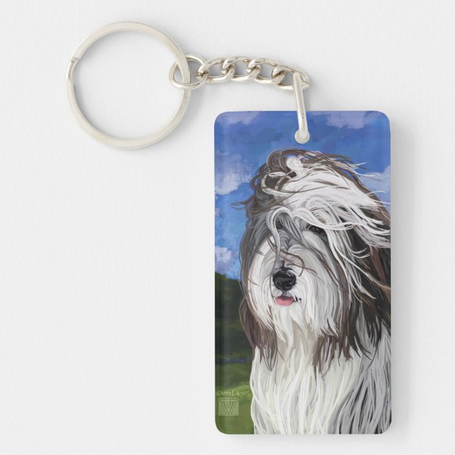 Stella the English Sheep Dog Key Ring (Front)