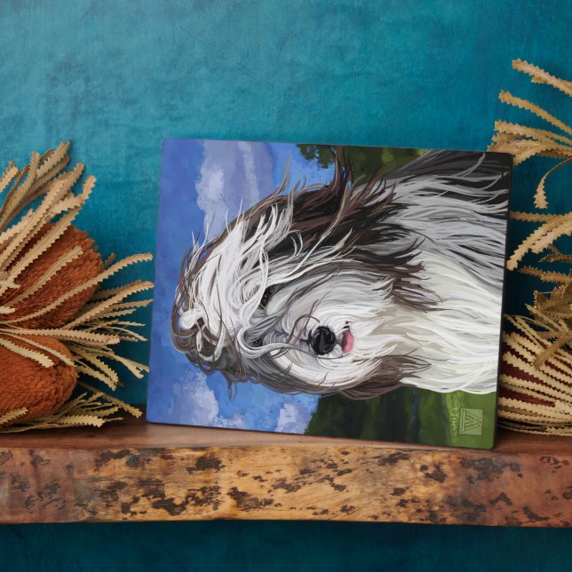 Stella the English Sheep Dog Plaque (Side)