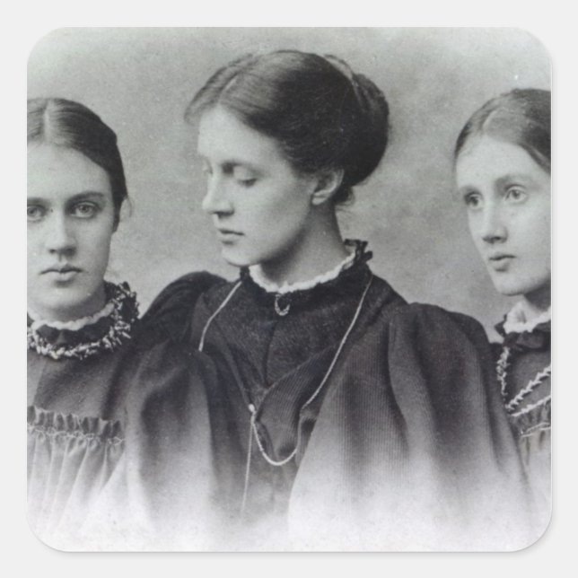 Stella, Vanessa and Virginia Stephen, c.1896 Square Sticker (Front)