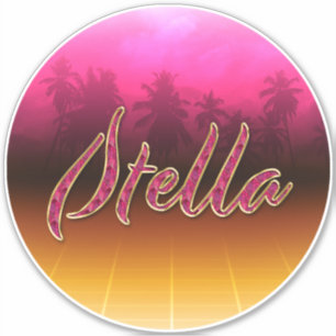 Stella Vorname Name golden pink Aufkleber Sticker