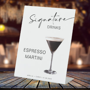 STELLA Wedding Espresso Cocktail Martini Bar Sign