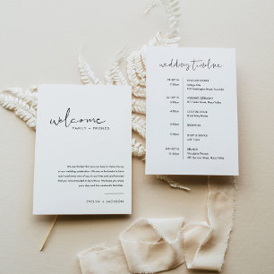 STELLA Wedding Welcome Bag Letter & Timeline Card