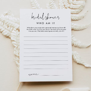 STELLA Who Am I Bridal Shower Game Card