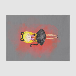 Stellalunarts Cute Girl Halloween Cat  Tissue Paper